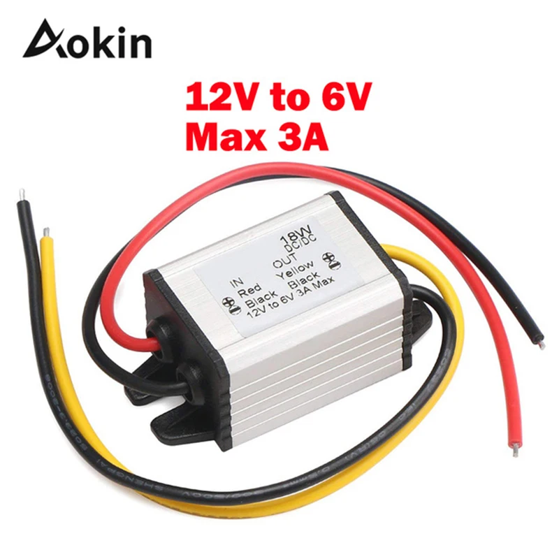 

Car Power Converter Buck Voltage Regulator 12V to 6V Converter 3A 18W Waterproof High Efficiency Step Down Volt Module Power