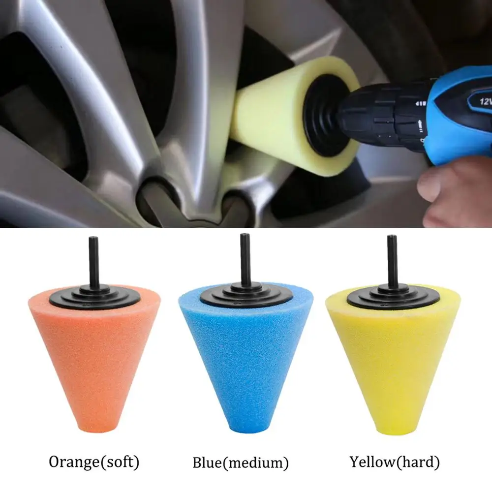 LumiParty конусообразная Автомобильная полировальный круг Полировочная губка для полировки инструмент для чистки колес автомобиля губка комплект для мытья автомобиля r20