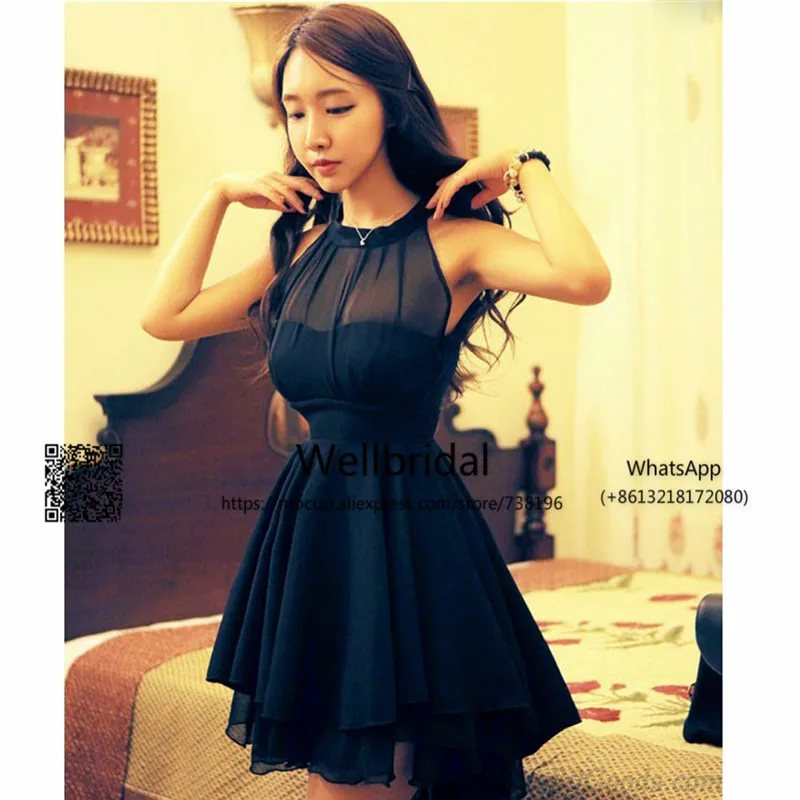 Sexy Perspective Irregular Mesh Stitching Chiffon Party Dress &Dress 2