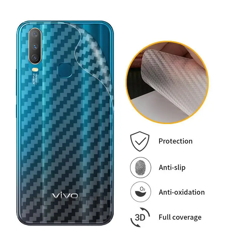 

3D Carbon Fiber Protective Back Film For VIVO Y15 Y17 Y71 Back Screen Protector Film Sticker For vivo Y 15 17 71