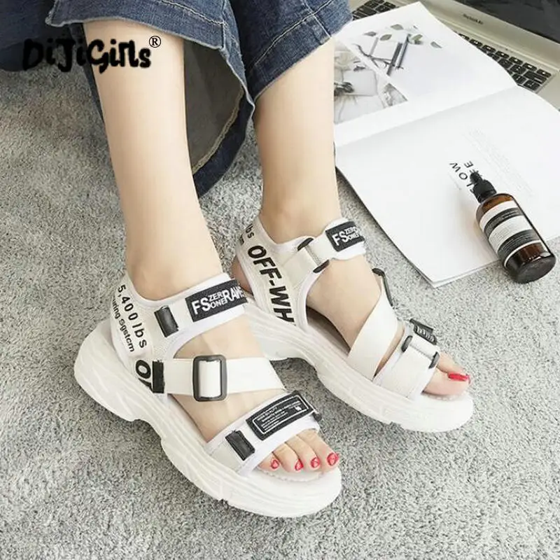 

Korean New casual Women sandals Platform thick bottom Sandals Peep toe Shoes Woman Casual buckles Sandals Drop Shipping