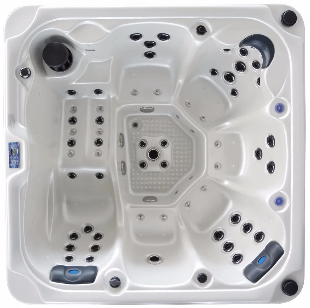 1802 hot sale rectangular hot tubs for 6 person with 1 loungerin