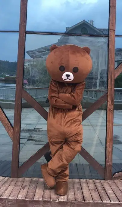 Веб-звезда медведь коричневый медведь мультфильм кукла костюм Взрослый ходить шоу костюм изготовленный на заказ шейкер медведь веб-звезда медведь костюм
