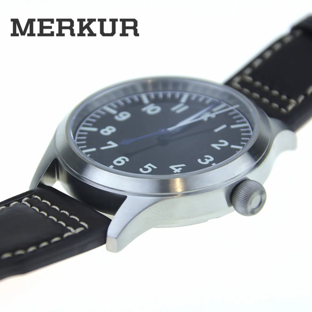 

japan automatic mvt Flieger Pilot WristWatch Mens Heated Blue Sapphire B-Uhr Chronograph 300M WR Type A