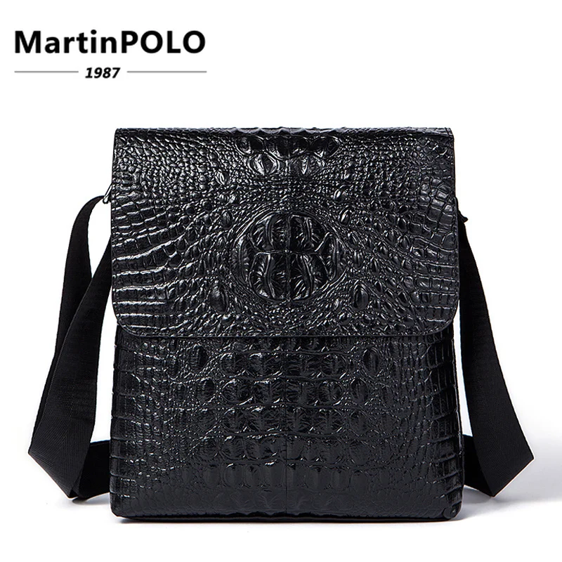 

2019 Alligator Pattern Men Messenger Bag Male Men Bags Business Genuine Cow Leather Black Shoulder Bag Small Crossbody Bags 5101