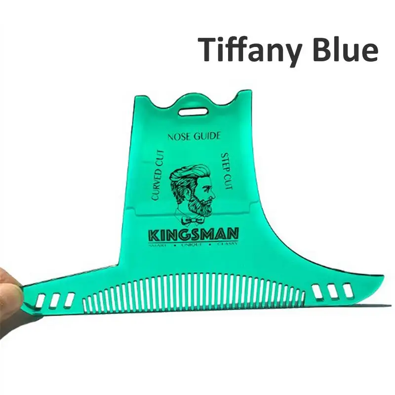 Шаблон для придания формы бороде, гребень для бороды, мужские инструменты для бритья, АБС-пластик, гребень для волос, борода, шаблонные гребни - Цвет: Tiffany Blue
