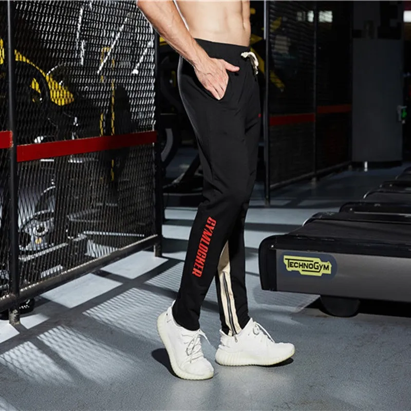 Новые спортивные мужские штаны для бега, хлопковые мужские брюки для фитнеса бодибилдинга, спортивные брюки для мужчин
