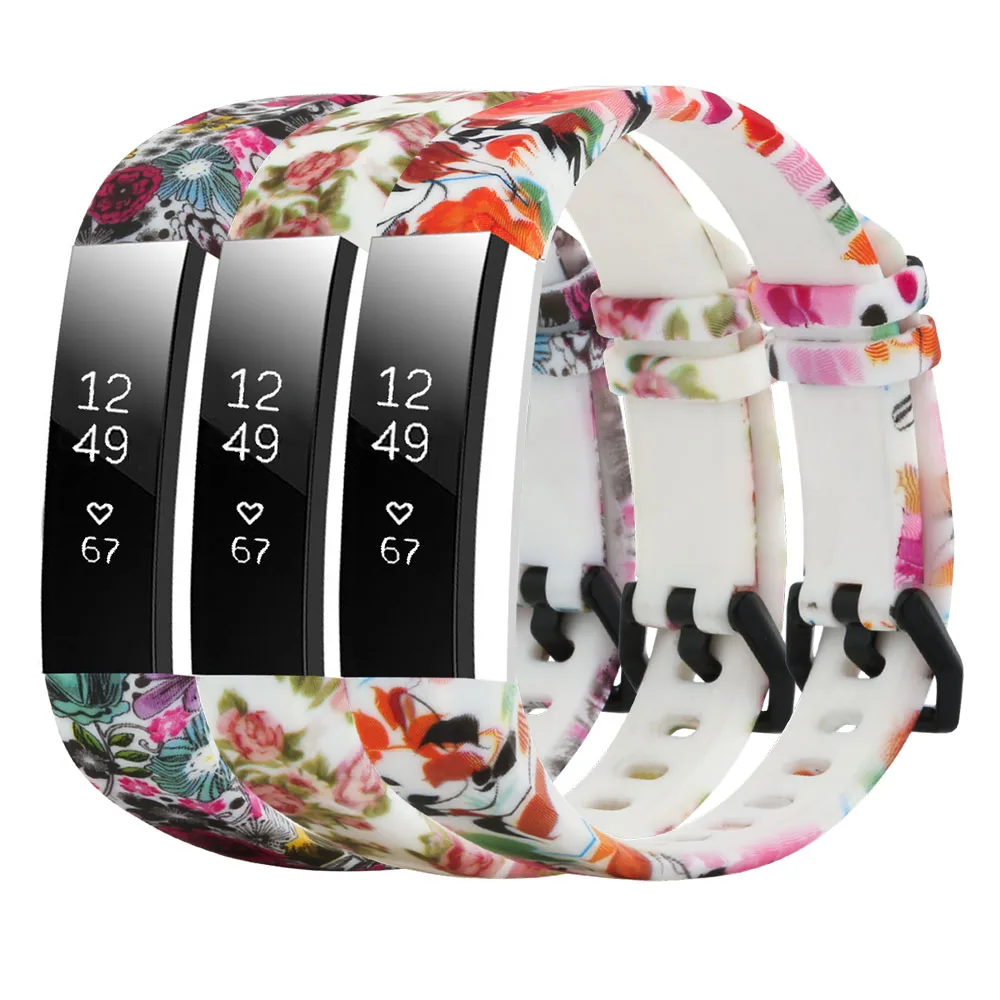 Flora Silicone Bands For Fitbit Alta HR Smart Watch Bracelet Strap with Stainless Steel Buckle for Fitbit Alta  Alta HR  (2)