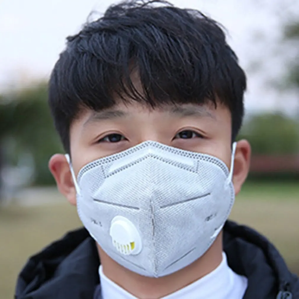 Маска для лица анти-туман дымка PM2.5 Твердые складные серый активированный уголь Здоровье и красота средства личной гигиены - Цвет: as show