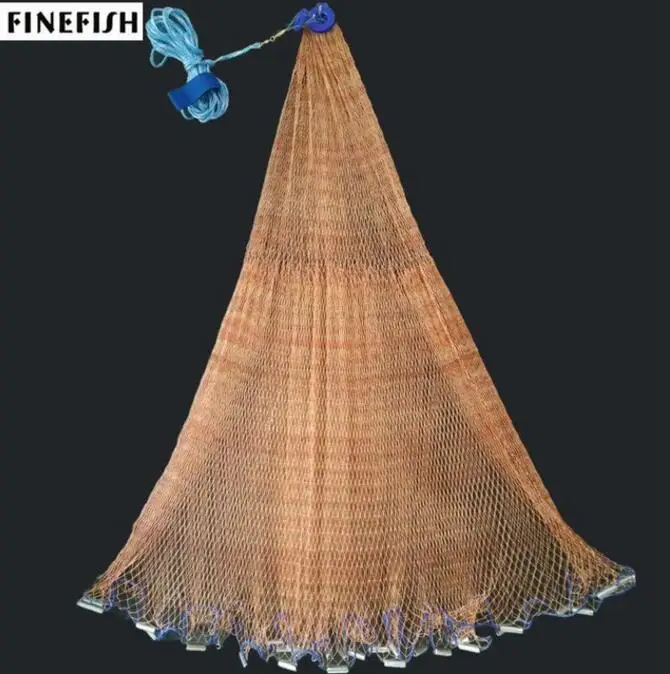 Finefish Hand Throw Network Brown Strong USA Cast Net Outdoor Hunting