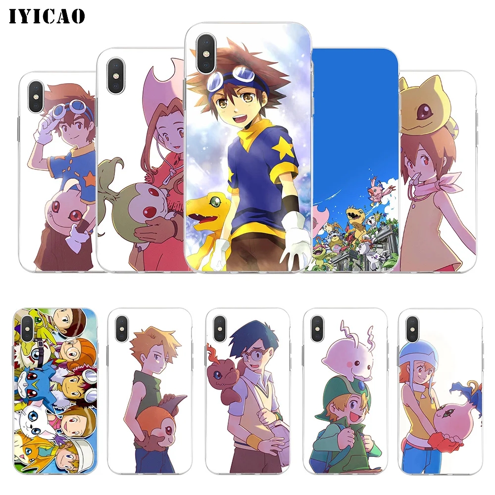 IYICAO Digimon Мягкий силиконовый чехол для телефона iPhone X XR XS MAX 6 6s 7 8 Plus 5 5S SE TPU