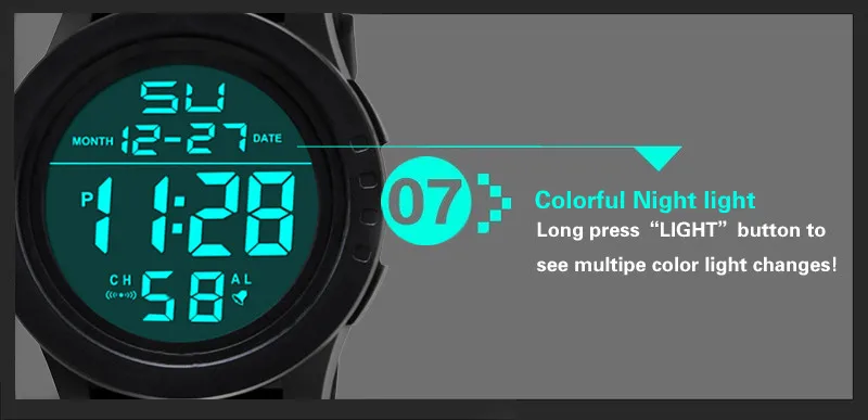 Часы Для мужчин светодиодный Водонепроницаемый Цифровые наручные часы Pour мужские военные спортивные часы с двойным Дисплей даты часы челнока F529