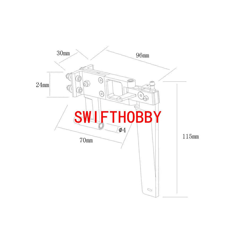 Алюминиевый 110 мм руль с распоркой 4 мм для быстрой Лодка на радиоуправлении морской 1