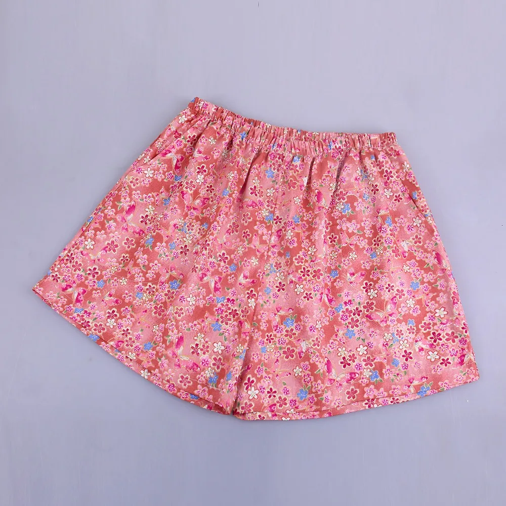 Для женщин Летний сон плавки японским цветочным Хлопковая пижама Шорты домашние свободные пижамы брюки плюс Размеры M-XL японский стиль Lounge