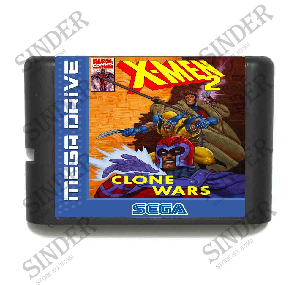 X-men 2 Clone Wars 16 bit MD игровая карта для sega Mega Drive для Genesis