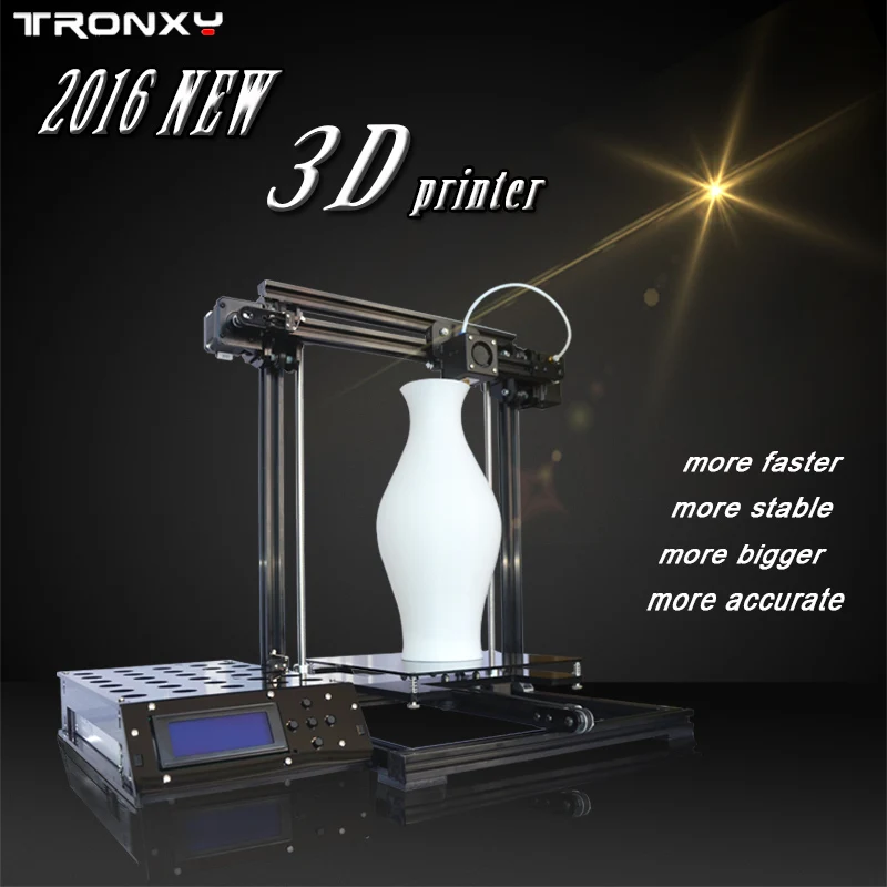 Tronxy X3 Big size 220*220*300mm High Quality Precision Reprap 3d Printer DIY kit with 2 Roll Filament 8GB SD card and LCD