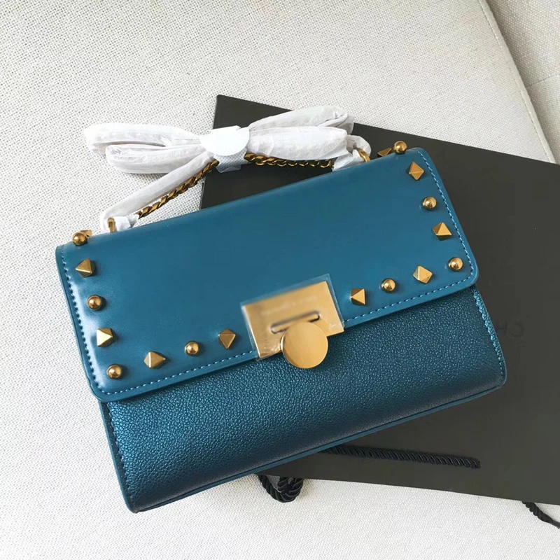 

Luxury Designer women Leather Handbags ladies Chain Messenger bag female Rivet Crossbody Shoulder bags purse bolsos para mujer