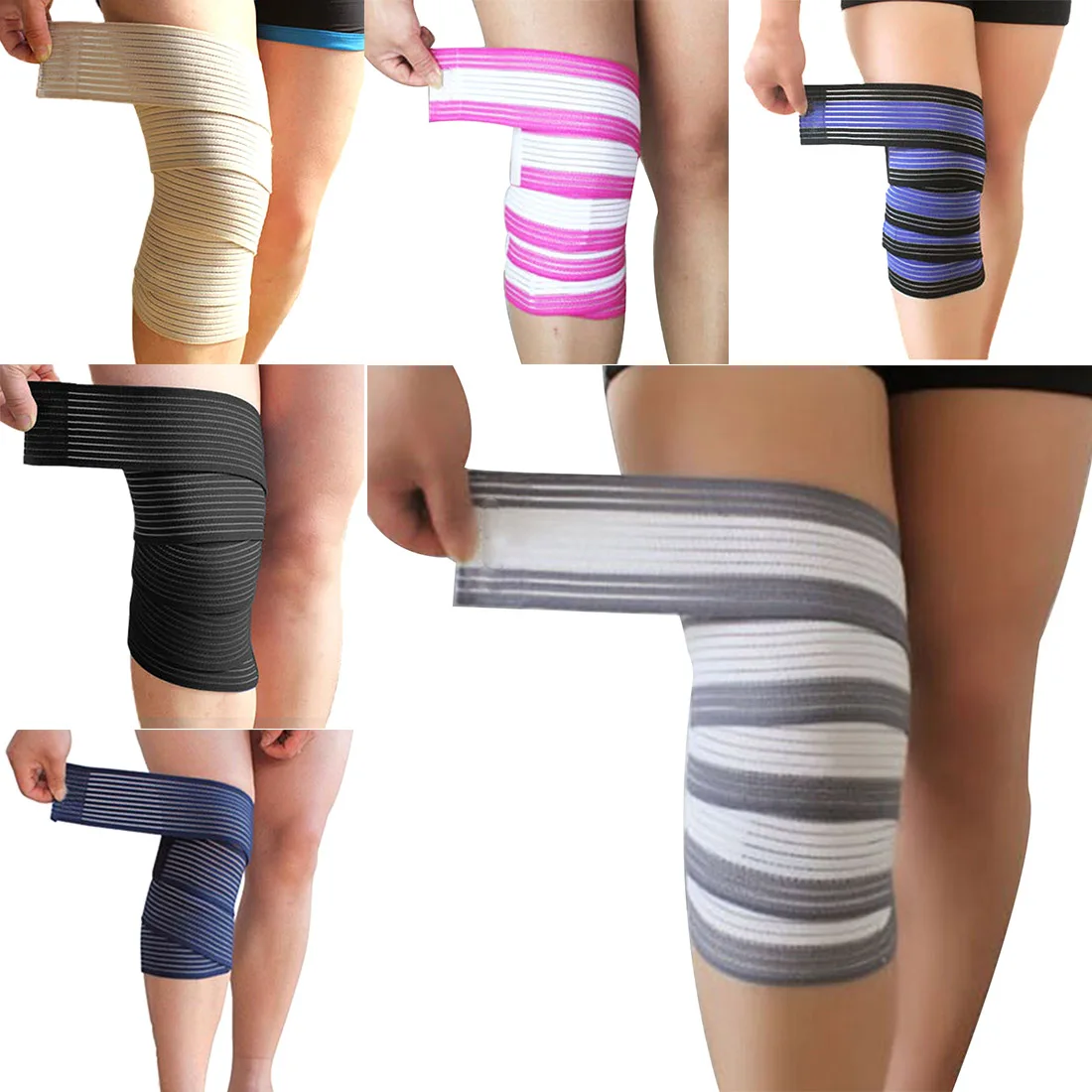 

Hot Sell 1PCS 120*7.5cm Powerlifting Elastic Bandage Leg Compression Calf Knee Support Strap Wraps Band Brace Sports Safety