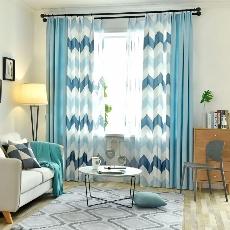 

Modern Simple Yellow Gray Splicing Curtain For Living Room Bedroom High Shading Curtain With Matched Gauze Window Decor