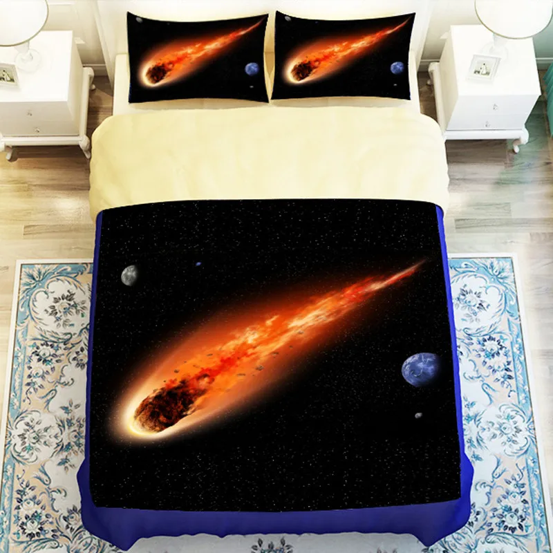 

2017 New Galaxy Bedding Set Star Wars Themed Meteorite Duvet Cover Bed Sheet Pillowcases 3 pcs or 4 pcs Full Queen King Size