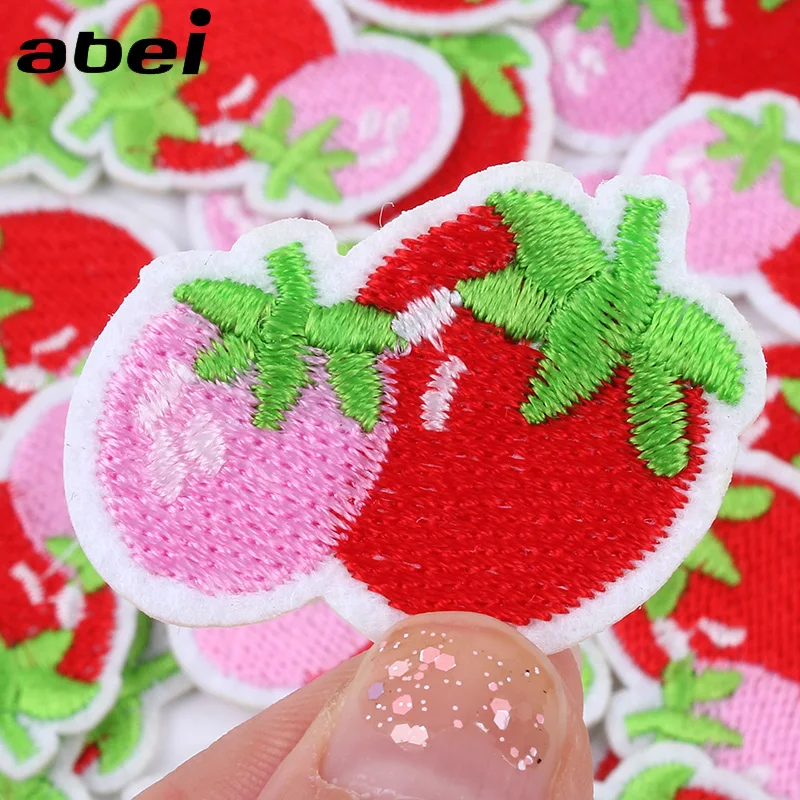 10pcs DIY Clothing Stickers Embroidered Iron On Strawberry Patch Sew On ...