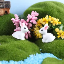 10 шт. садоводческий микро-пейзаж белый кролик декоративные горшки для растений в горшках DIY Ландшафтный дизайн смолы мини интересные украшения