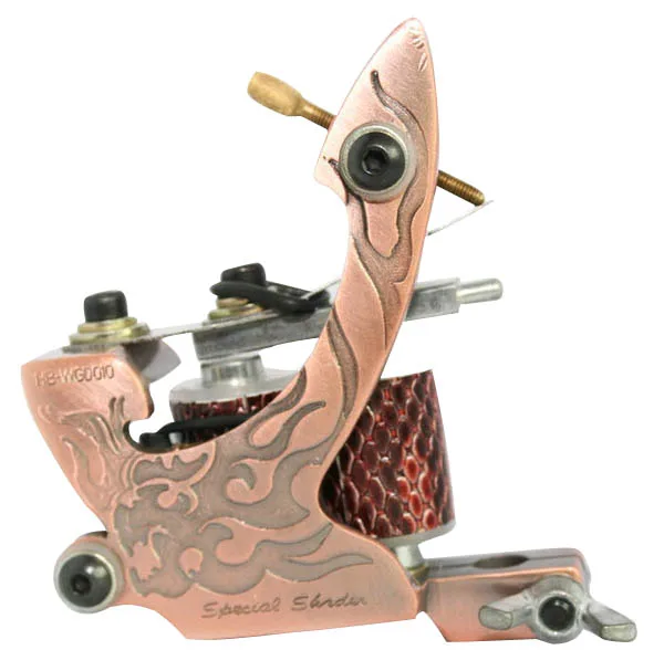

Professional Handmade Tattoo Machine 10 Wrap Coils Iron Cast Frame Custom Tattoo Gun For Liner Shader HTM-6221-2B