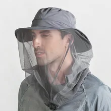 Outdoor 360 Mosquito-proof Hat Fishing Umbrella Hat Sun Protection with Mosquit Net for Men Women Hiking Camping Caps Breathable