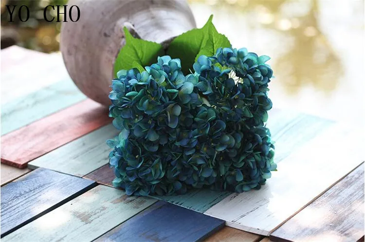 Artificial Flower Hydrangea 5 Heads Peony Bridal Bouquet Silk Flower For wedding Valentine's Day Party home DIY Decoration