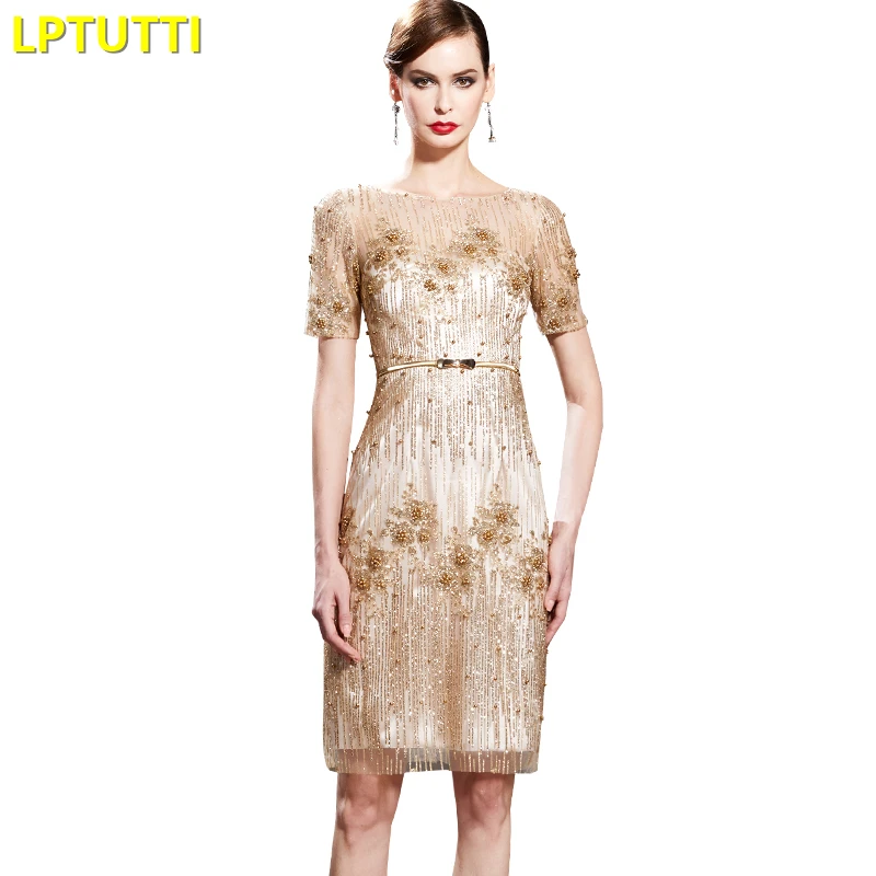 

LPTUTTI Sequin Crystal New Sexy Woman Social Festive Elegant Formal Prom Party Gowns Fancy Short Luxury Cocktail Dresses