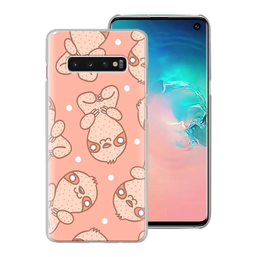 Серый Ленивец и цветочный узор чехол для телефона samsung Galaxy S10e S10 Plus S7 S8 S9 Plus Note 8 9 M10 M20 M30 жесткий чехол Coque