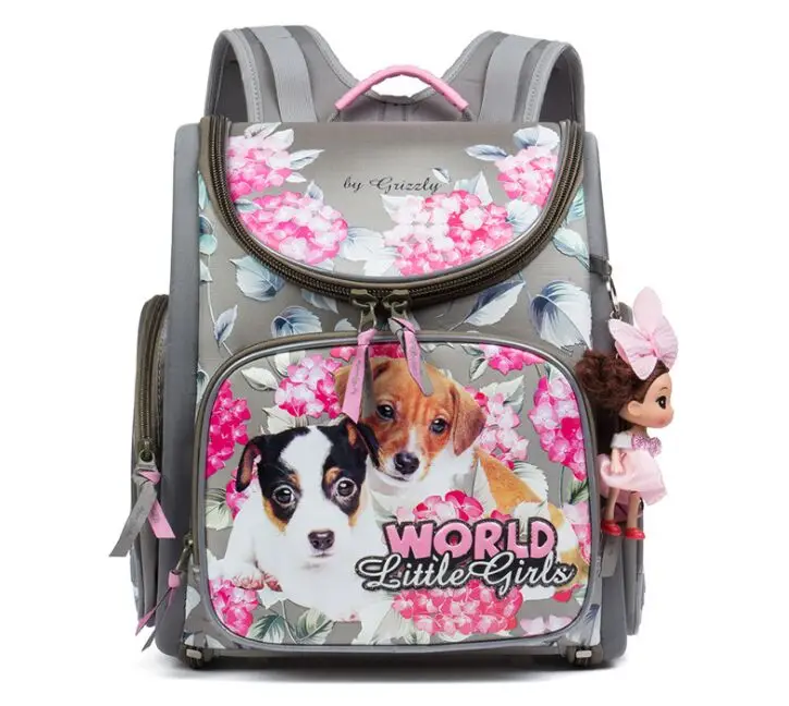 

Russian Style Girls School Bags Flower Printed Children's School Backpacks Waterproof Foldable Orthopedic Backpacks Kid Bag