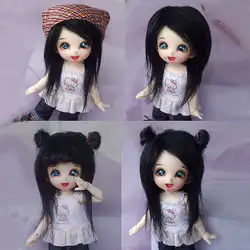 Черные длинные шерсть парик/волос 1/8 pukifee AE LATI BJD Dollfie 14 см