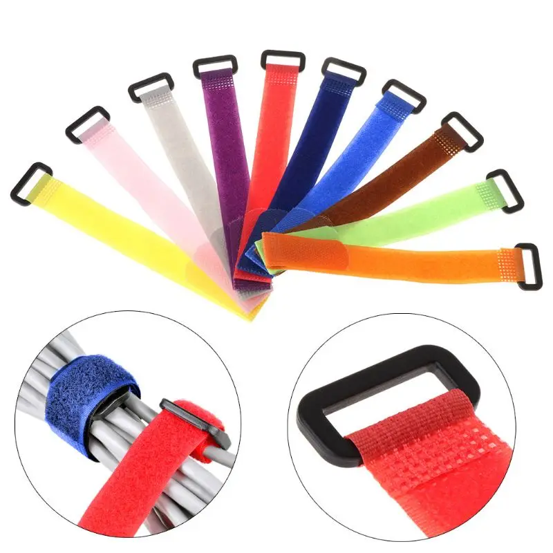 

10Pcs/Bag Fishing Rod Band Fixing Tie Strap Adjustable Pole Belt Nylon Wrap Tool
