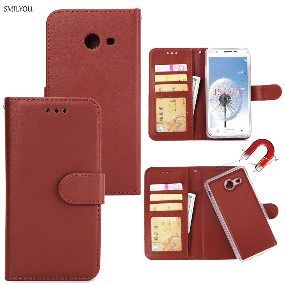 

2 in 1 Luxury Leather Wallet Phone Case for Samsung Galaxy A3 A5 A7 2017 J3 J5 J7 2017 Flip Cover Card Slot Magnetic Fundas