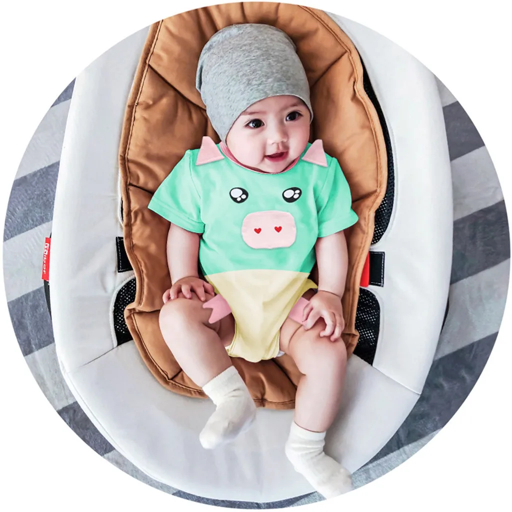 

Infant Baby Boys Girls Short Sleeve Cartoon Pig Print Jumpsuit Romper Clothes Lovely Wholesale&Dropshipping Tuta da neonato#30