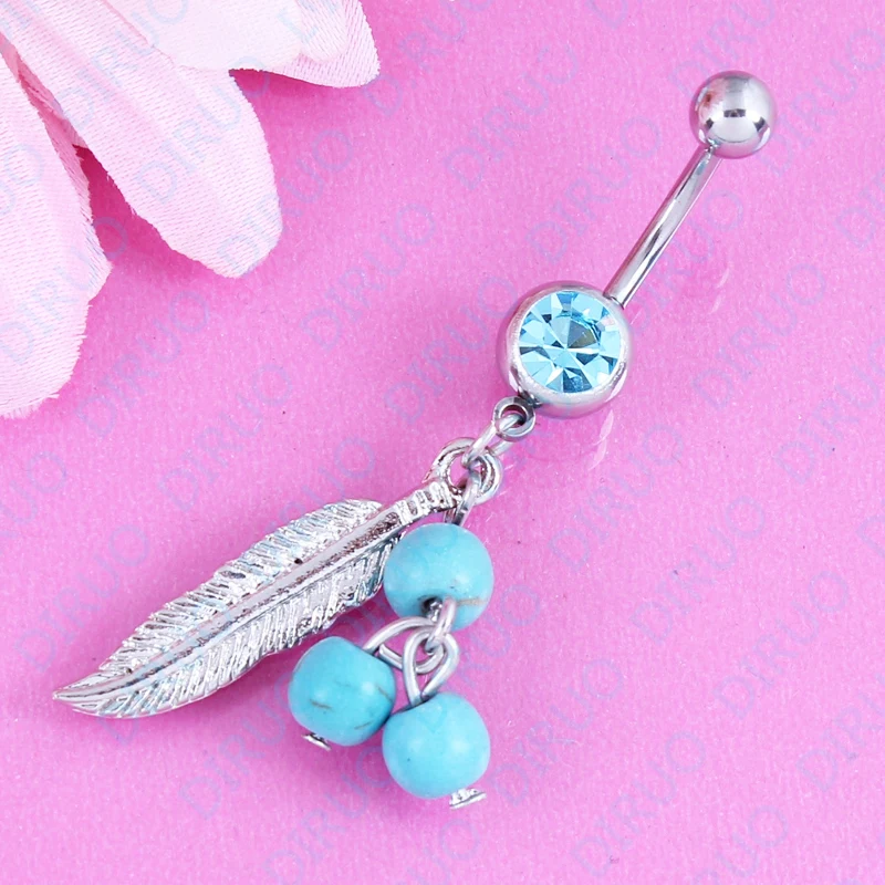 Free shipping Dream catcher Dark Blue Belly button ring Body piercing