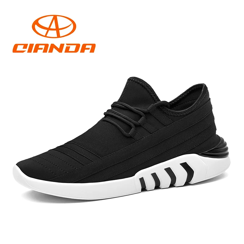 

QIANDA Running Shoes for Men Comfortable Breathable Elastic Fabric Sneakers Man Cushioning Non-slip Sport Shoes Outdoor Jogging