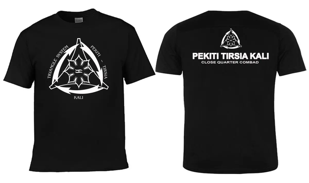 

2019 Summer Fashion Casual Men O-Neck T Shirt New Pekiti Tirsia Kali Philippine Army big logo font Arts Logo Design T Shirt