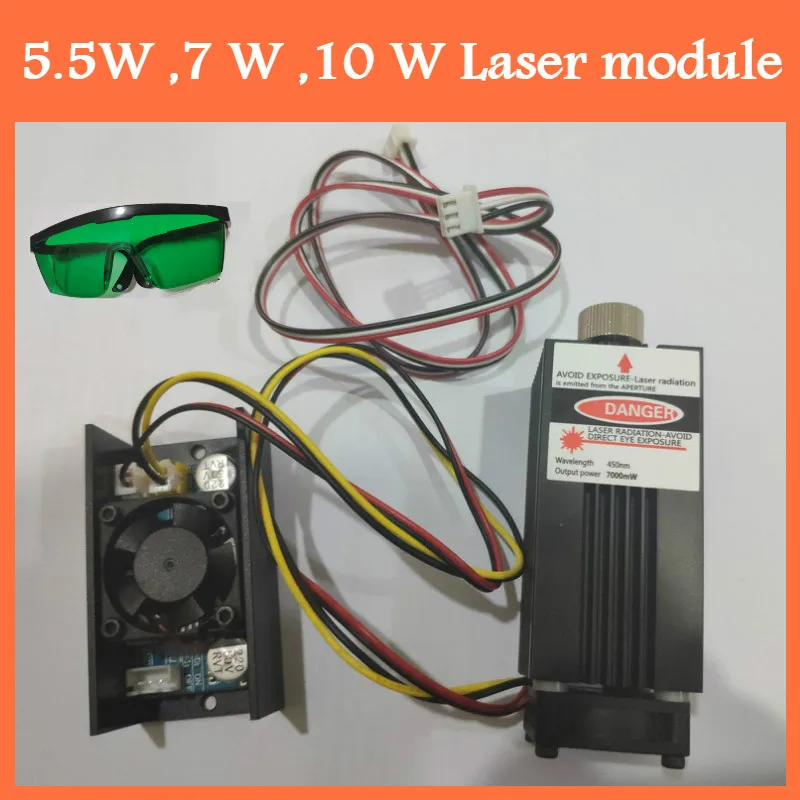 

5500mW / 7 W / 10 W 450nm Blue-violet Light Laser Head for DIY Carving Engraving Machine Engraver Accessory