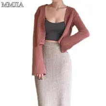 MuMuJia Women's V-neck Knitted Short Cardigan 2018 Autumn Winter Long Sleeve Woman Sweater Cardigan Ladies Vintage Knitwear Coat MuMuJia Women's V-neck Knitted Short Cardigan 2018 Autumn Winter Long Sleeve Woman Sweater Cardigan Ladies Vintage Knitwear Coat