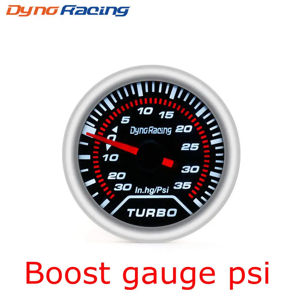 Boost Gauge PSI Dynoracing " 52 мм Автомобильный манометр бар psi температура выхлопных газов температура воды Температура масла пресс воздуха датчик топлива вольтметр Тахометр - Цвет: Boost Gauge PSI