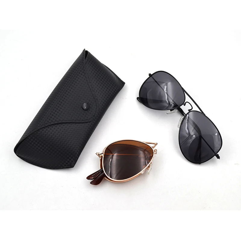 Black Folding Polarized Pilot Sunglasses Women Men Shade Glasses Unisex