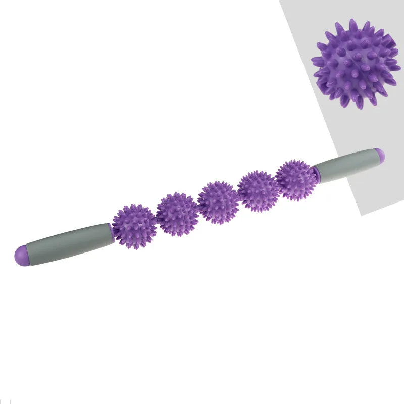 Muscle Roller Massage Stick for Therapy& Exercise - Цвет: 5 ball purple