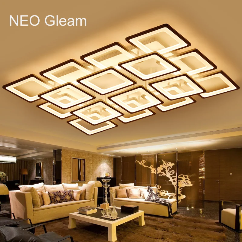 NEO Gleam Rectangle Remote control living room bedroom modern led ceiling lights luminarias para sala dimming led ceiling lamp