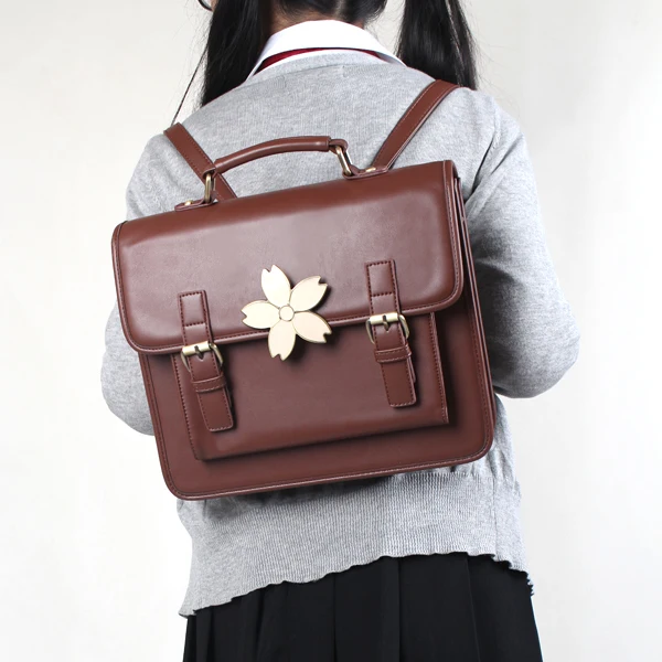 Japanese Styles Sakura Embroidery Bag Shoulder Bag JK Uniform Handbag 3Colors 