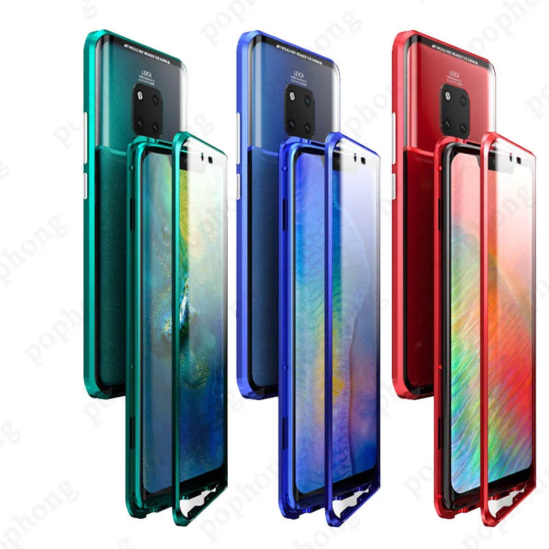 

Luxury Tempered Glass Phone Case Protector Magnet Huawei P20 PRO Huawei P30 PRO Mate 20 pro honor View 20 case Shockproof housin