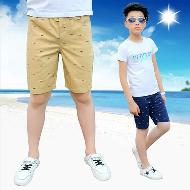 Boys casual pants boys cotton knee length shorts kids beach pants child sports pants 3-15T kids summer trousers teenage shorts 3