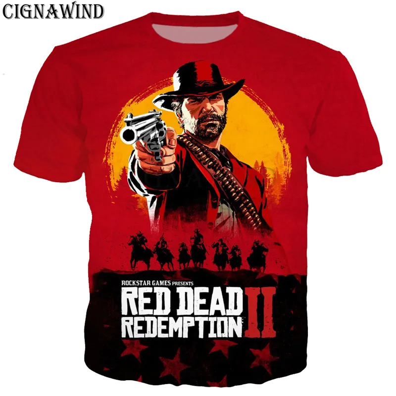 Модные популярные горячие игры красные изображения из фильма «red Dead Redemption» 2 футболки для мужчин/женщин 3d печать футболки Повседневная Harajuku стиль футболка уличная топы