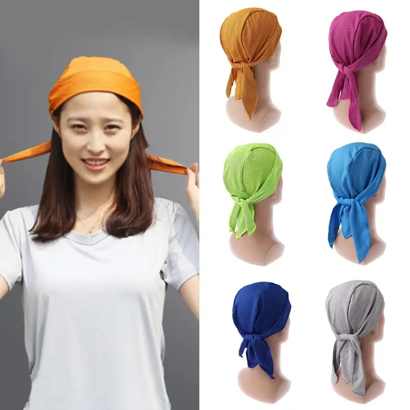 

Unisex Summer Outdoor Sport Ice Turban Hat Biker Hair Cover Magic Instant Cooling Headwrap Quick Dry Bandana Cap